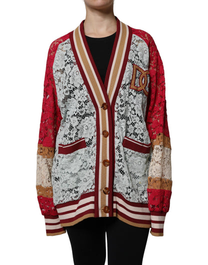 Dolce & Gabbana Multicolor Floral Lace Cardigan Sweater by Dolce & Gabbana