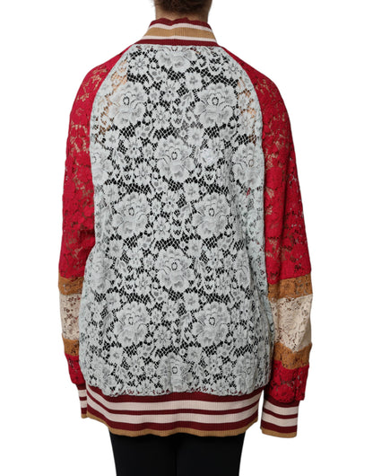 Dolce & Gabbana Multicolor Floral Lace Cardigan Sweater by Dolce & Gabbana