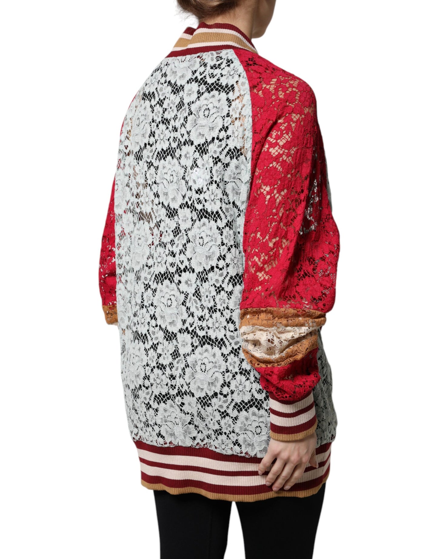 Dolce & Gabbana Multicolor Floral Lace Cardigan Sweater by Dolce & Gabbana