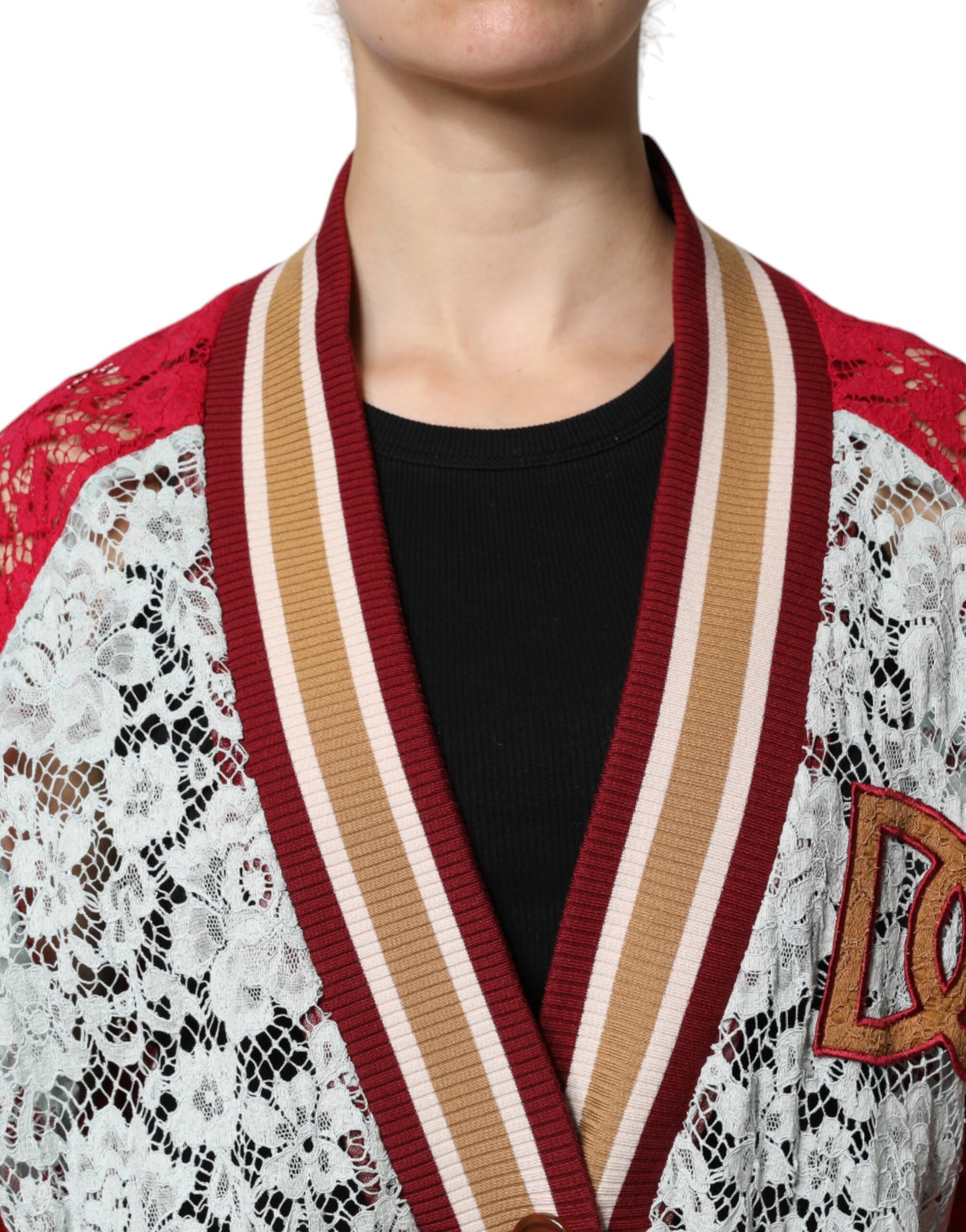 Dolce & Gabbana Multicolor Floral Lace Cardigan Sweater by Dolce & Gabbana