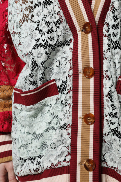 Dolce & Gabbana Multicolor Floral Lace Cardigan Sweater by Dolce & Gabbana