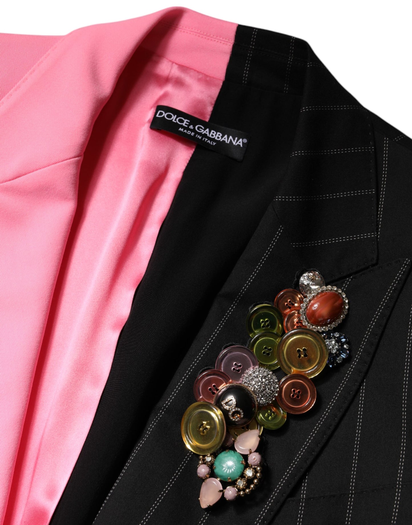 Dolce &amp; Gabbana Multicolor Patchwork Embellished Coat Jacket