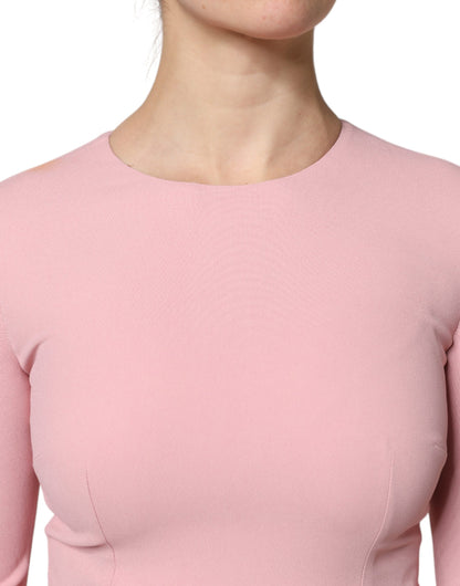 Dolce & Gabbana Pink A-line Flare Viscose 3/4 Sleeves Dress by Dolce & Gabbana