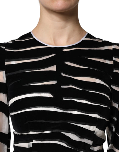 Dolce & Gabbana Black White Zebra A-line Sheath Mini Dress by Dolce & Gabbana