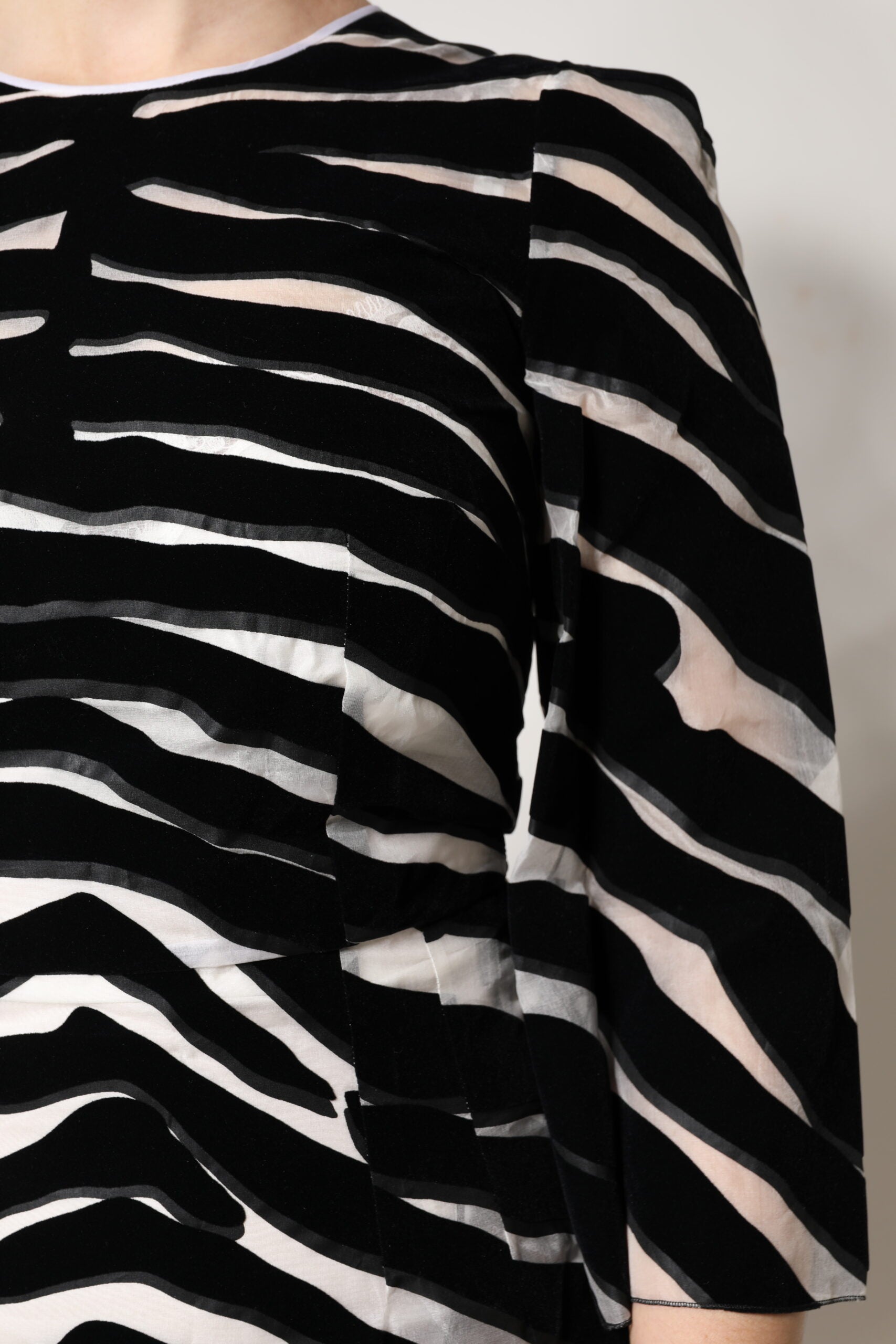Dolce & Gabbana Black White Zebra A-line Sheath Mini Dress by Dolce & Gabbana