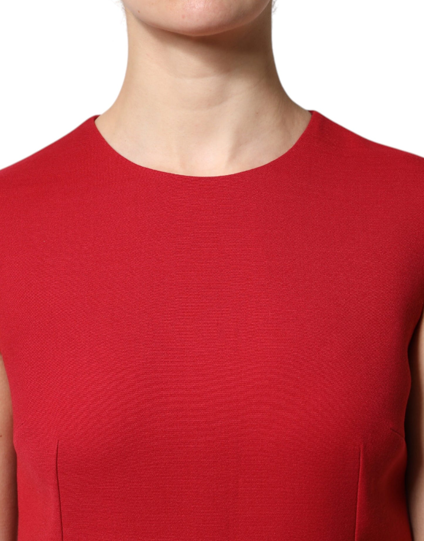 Dolce & Gabbana Red Wool Sleeveless Knee Length A-line Dress by Dolce & Gabbana