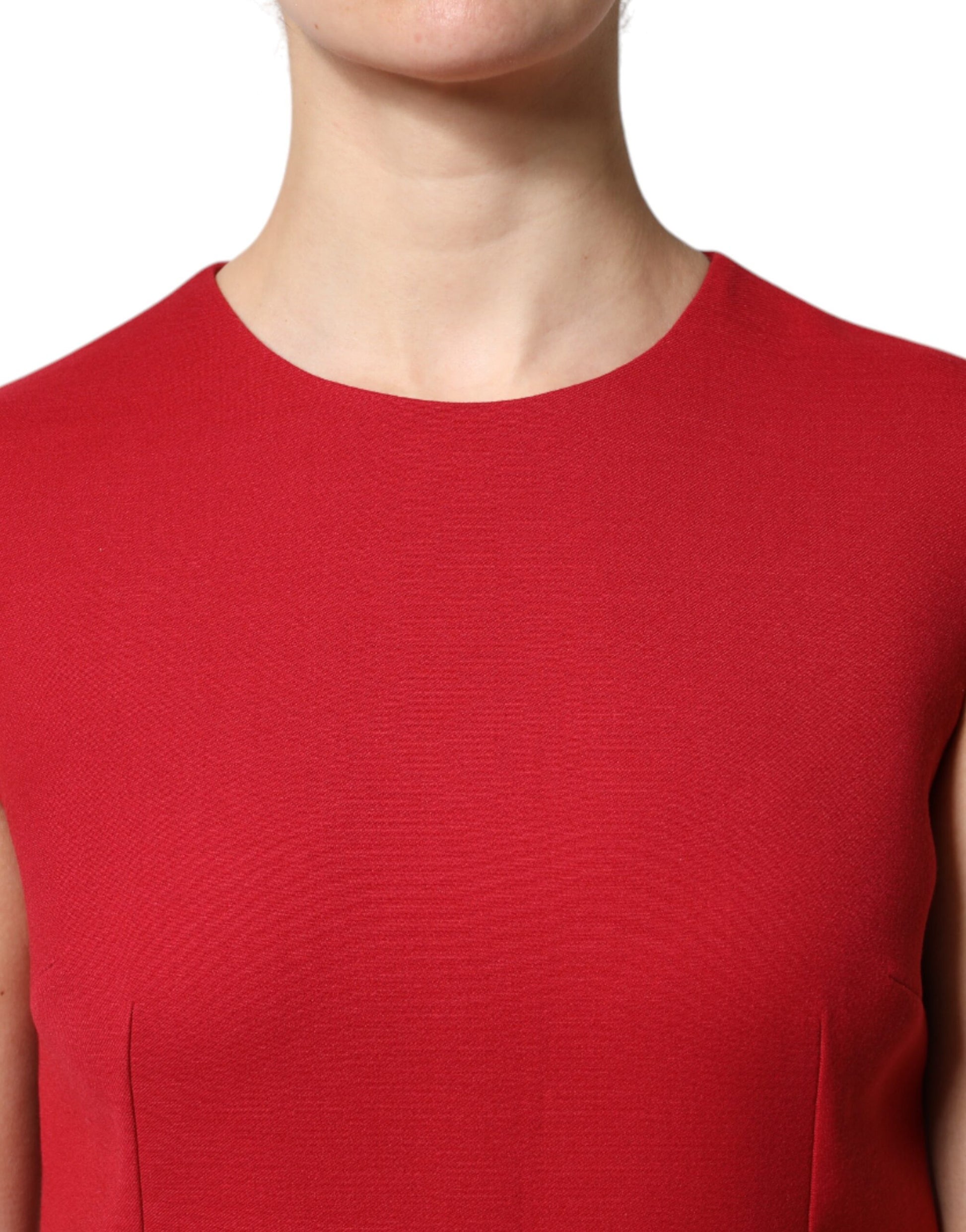 Dolce & Gabbana Red Wool Sleeveless Knee Length A-line Dress by Dolce & Gabbana