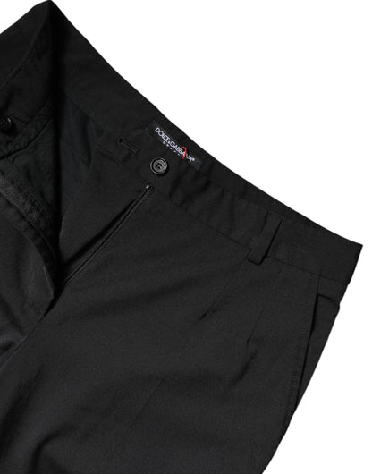 Dolce & Gabbana Black Polyester High Waist Slim Pants by Dolce & Gabbana