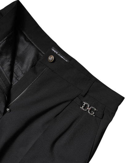 Dolce & Gabbana Black Polyester High Waist Dress Pants by Dolce & Gabbana