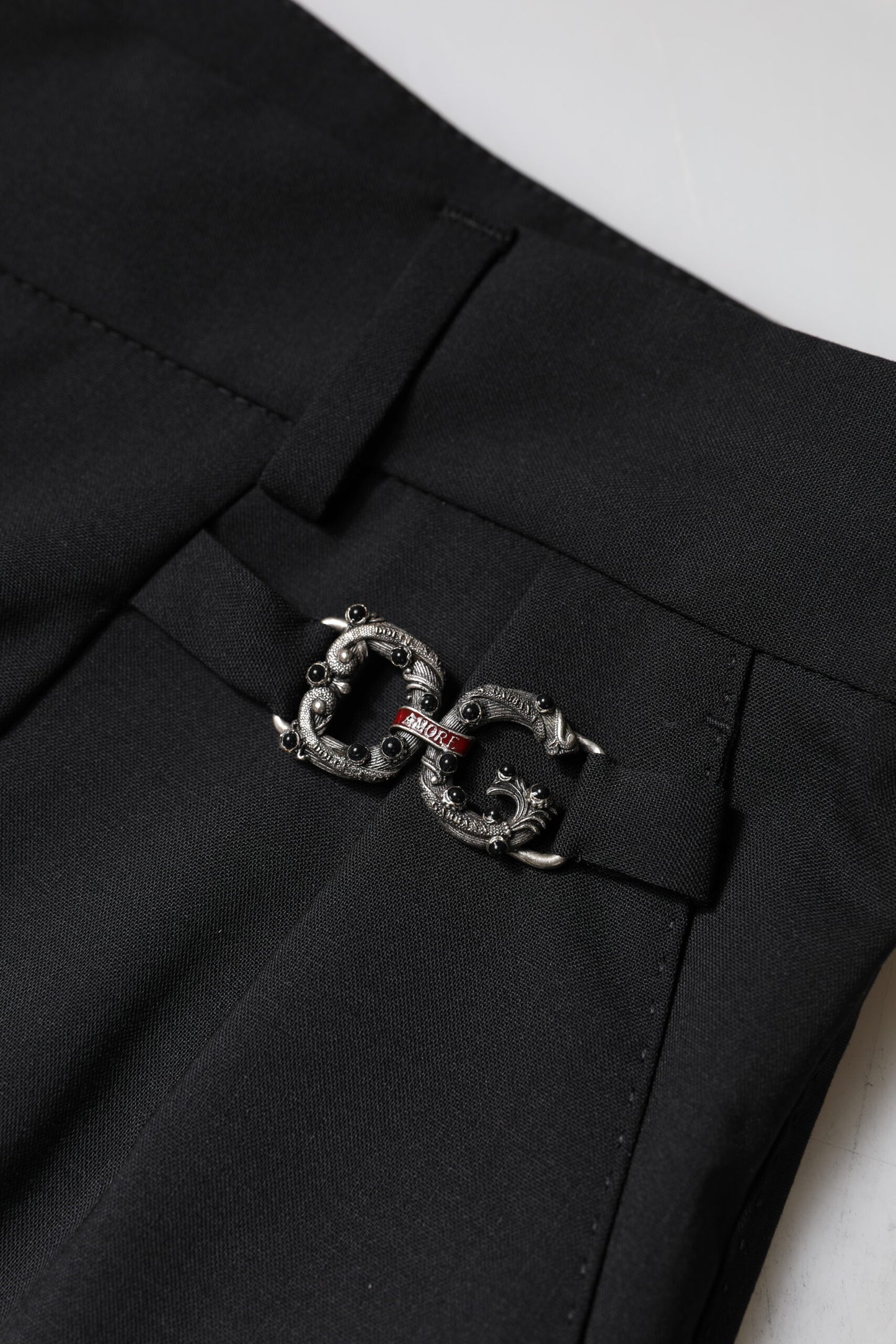 Dolce & Gabbana Black Polyester High Waist Dress Pants by Dolce & Gabbana