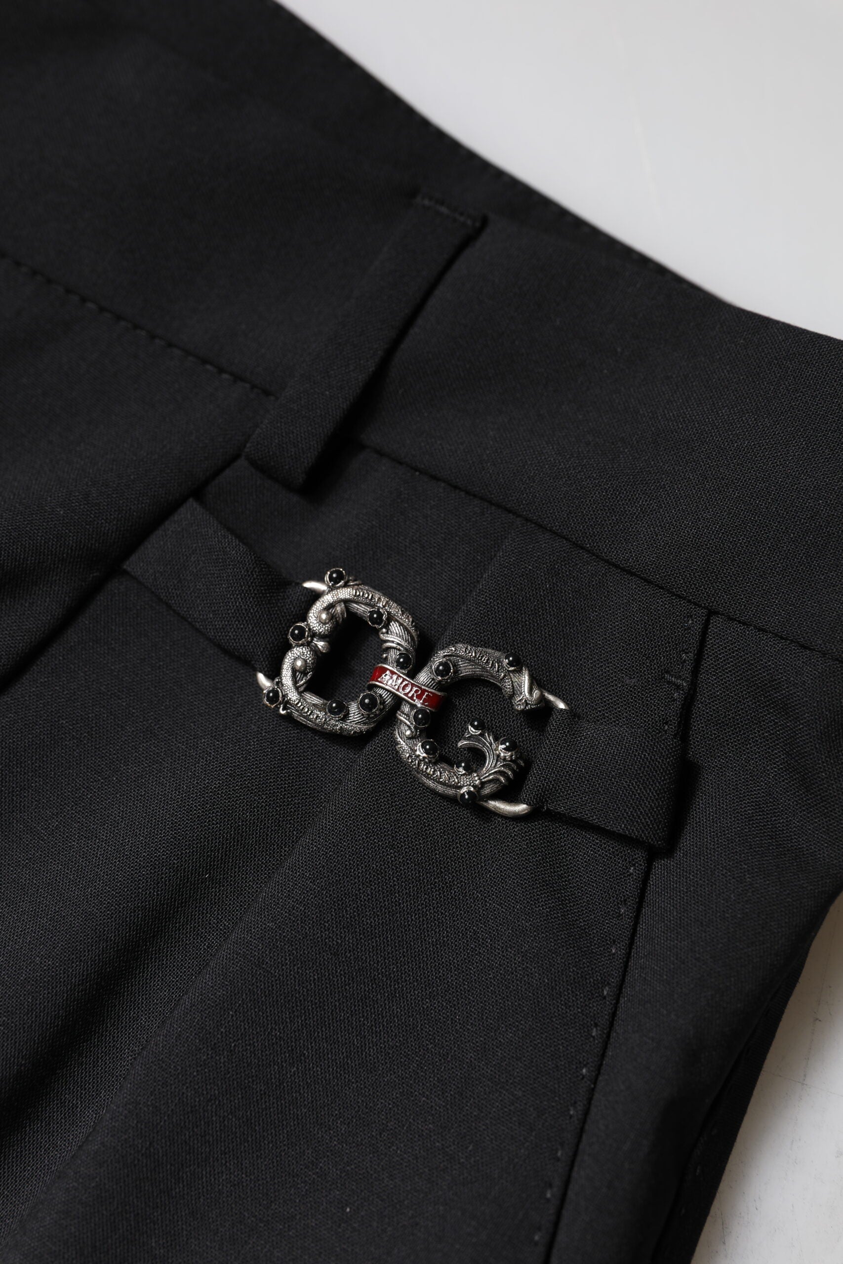 Dolce & Gabbana Black Polyester High Waist Dress Pants by Dolce & Gabbana