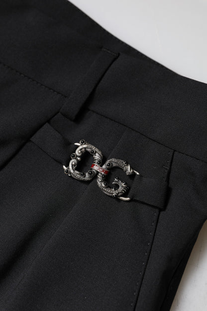 Dolce & Gabbana Black Polyester High Waist Dress Pants by Dolce & Gabbana