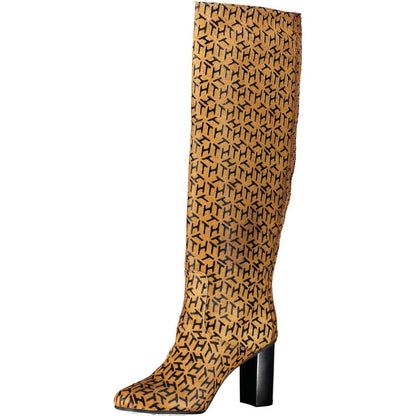 Bottes hautes en cuir beige Tommy Hilfiger pour femme