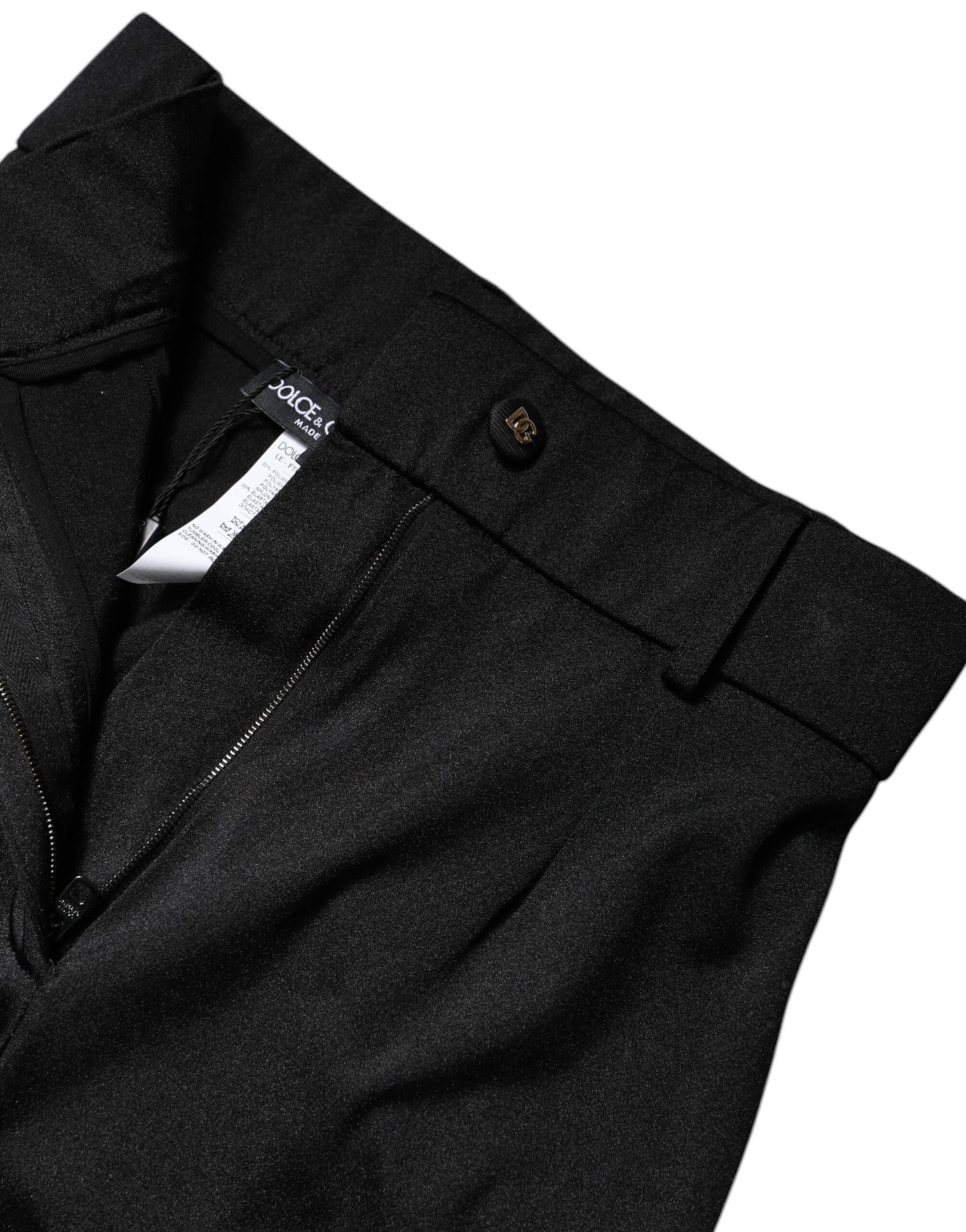 Dolce & Gabbana Black Nylon High Waist Slim Fit Pants by Dolce & Gabbana