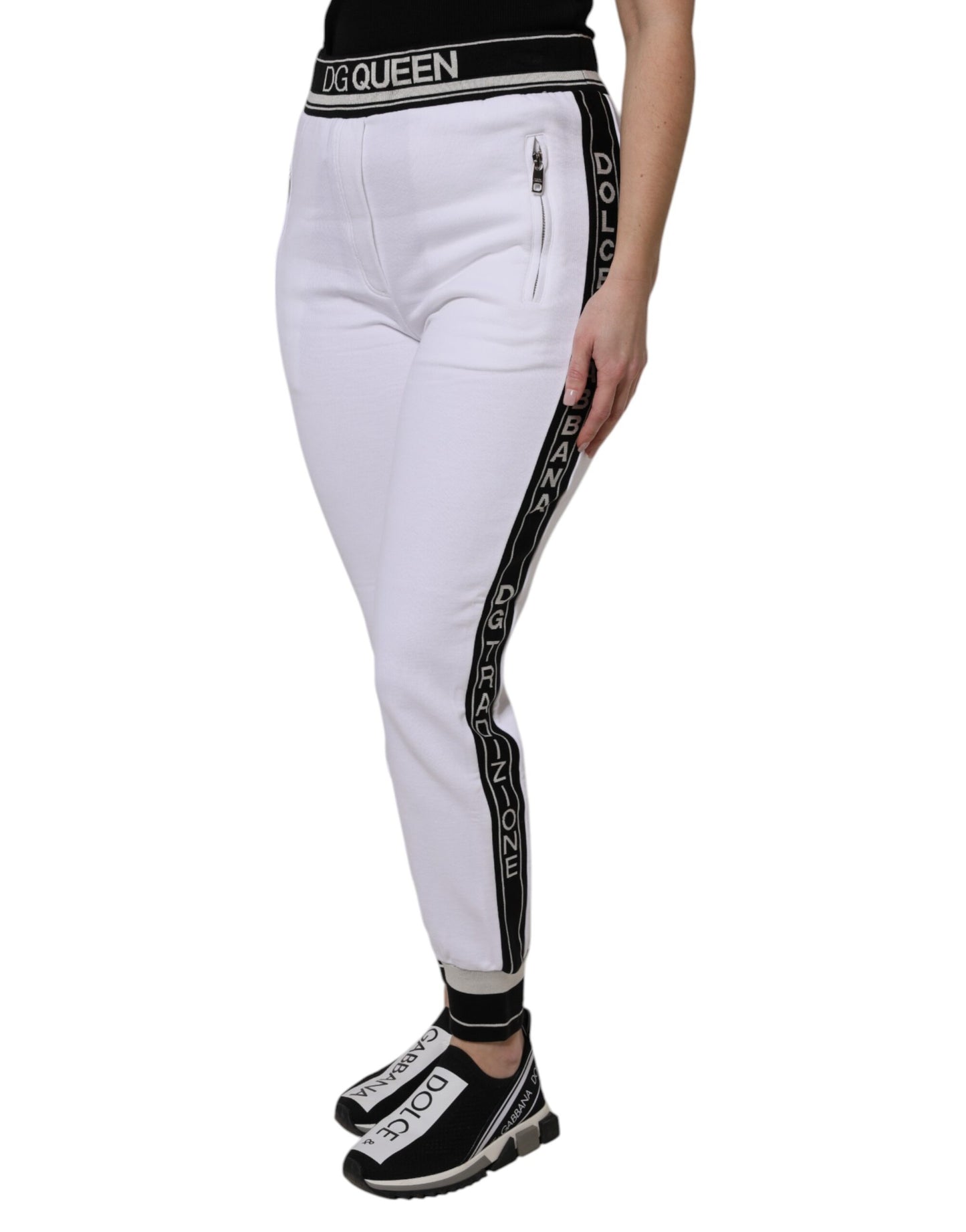 Dolce & Gabbana White Cotton Stretch Jogger Sweatpants Pants by Dolce & Gabbana