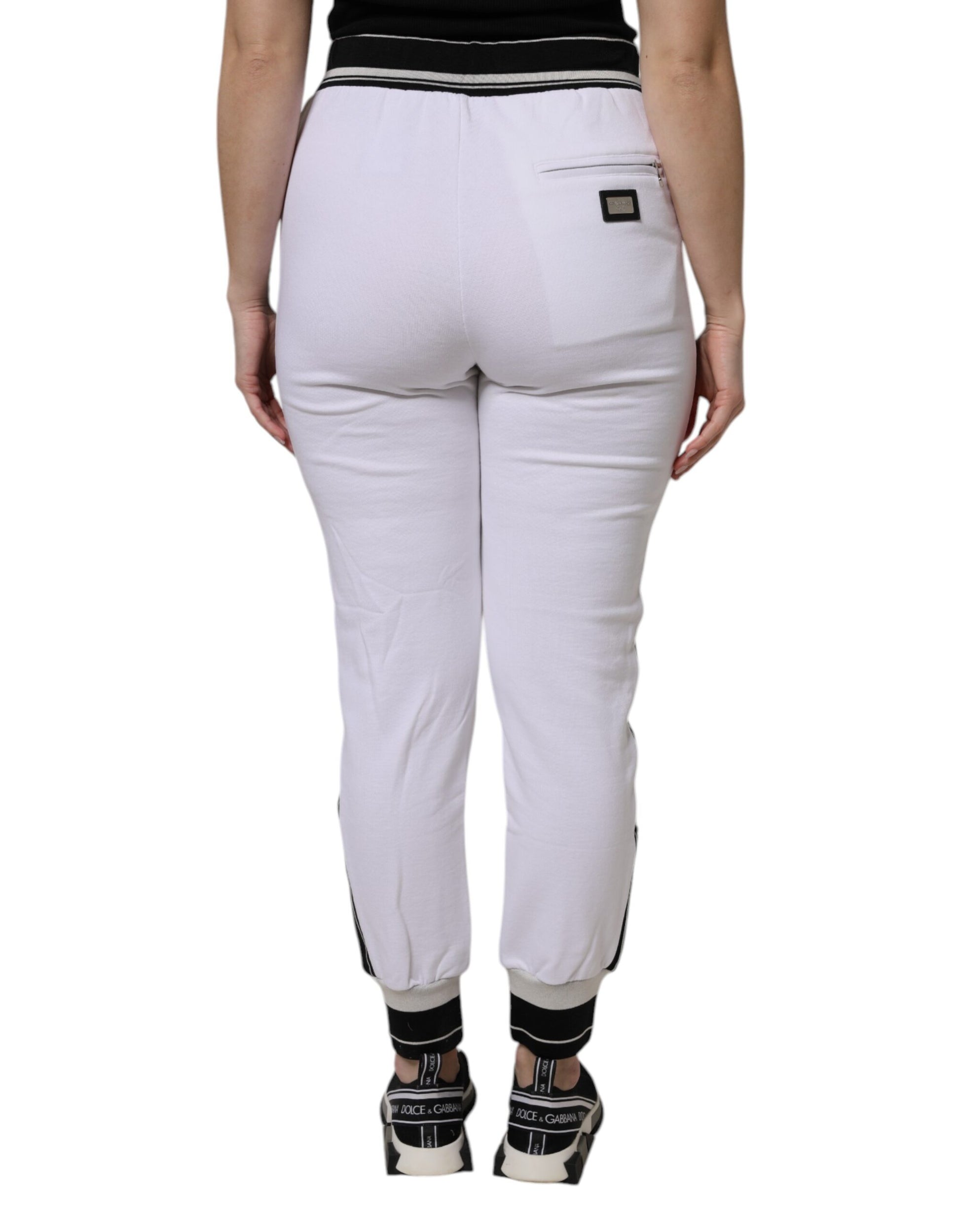 Dolce & Gabbana White Cotton Stretch Jogger Sweatpants Pants by Dolce & Gabbana