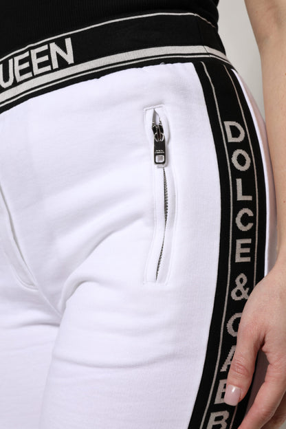 Dolce & Gabbana White Cotton Stretch Jogger Sweatpants Pants by Dolce & Gabbana