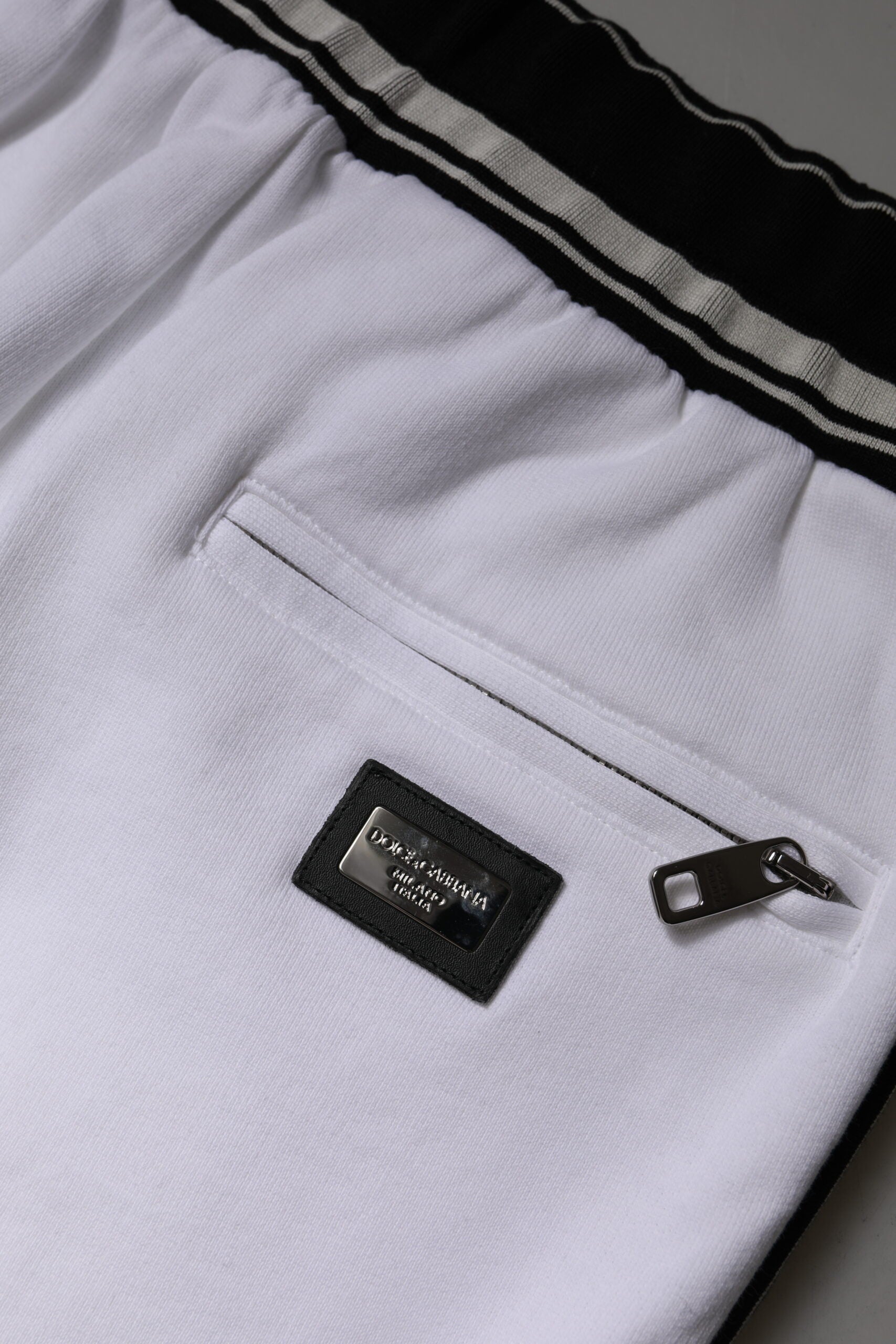 Dolce & Gabbana White Cotton Stretch Jogger Sweatpants Pants by Dolce & Gabbana
