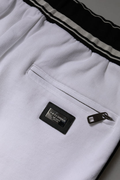 Dolce & Gabbana White Cotton Stretch Jogger Sweatpants Pants by Dolce & Gabbana
