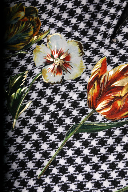 Dolce &amp; Gabbana Multicolor Floral Print High Waist Pencil Cut Skirt