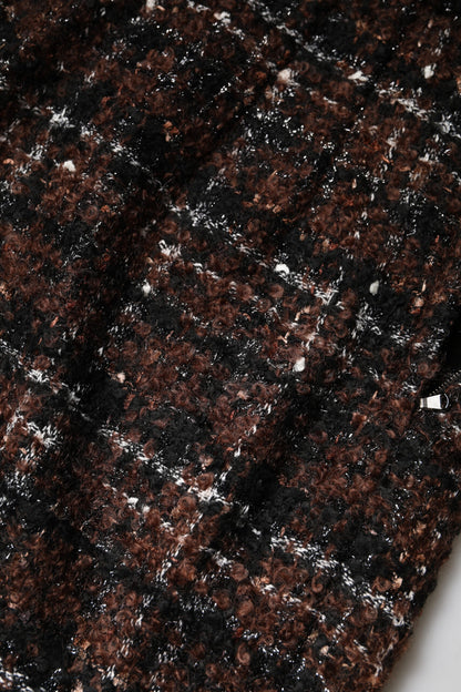 Jupe crayon taille haute en tweed tartan multicolore Dolce &amp; Gabbana