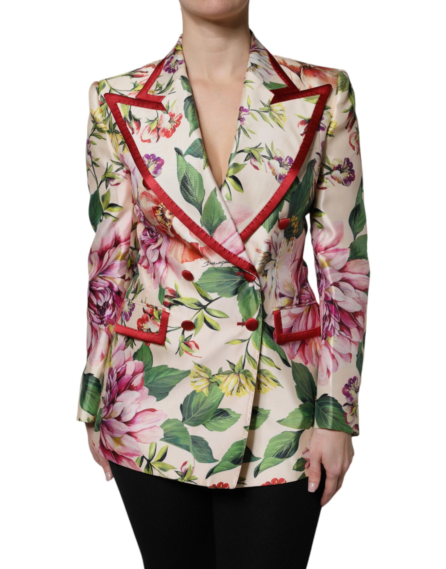 Dolce &amp; Gabbana Multicolor Floral Double Breasted Jacket
