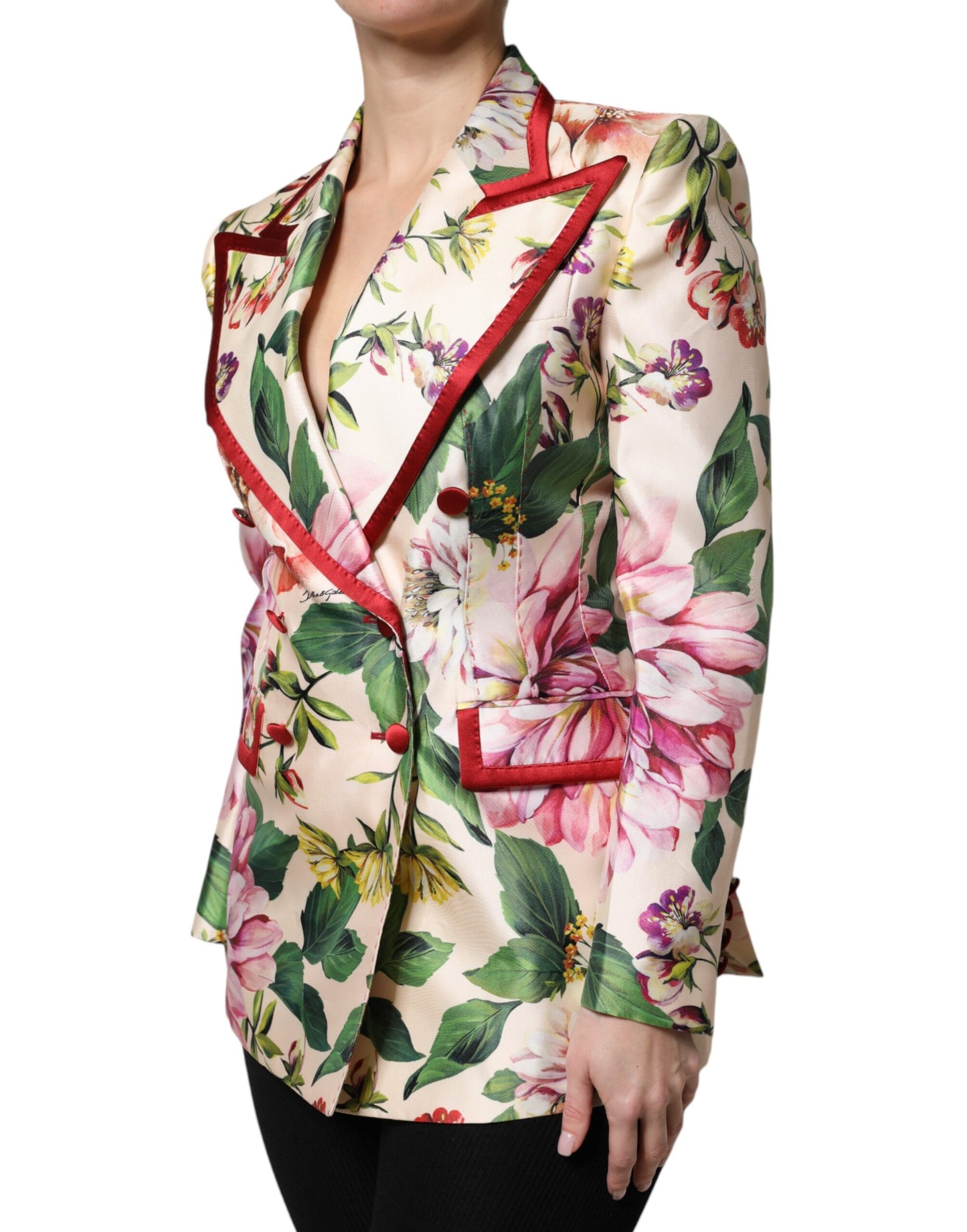 Dolce &amp; Gabbana Multicolor Floral Double Breasted Jacket