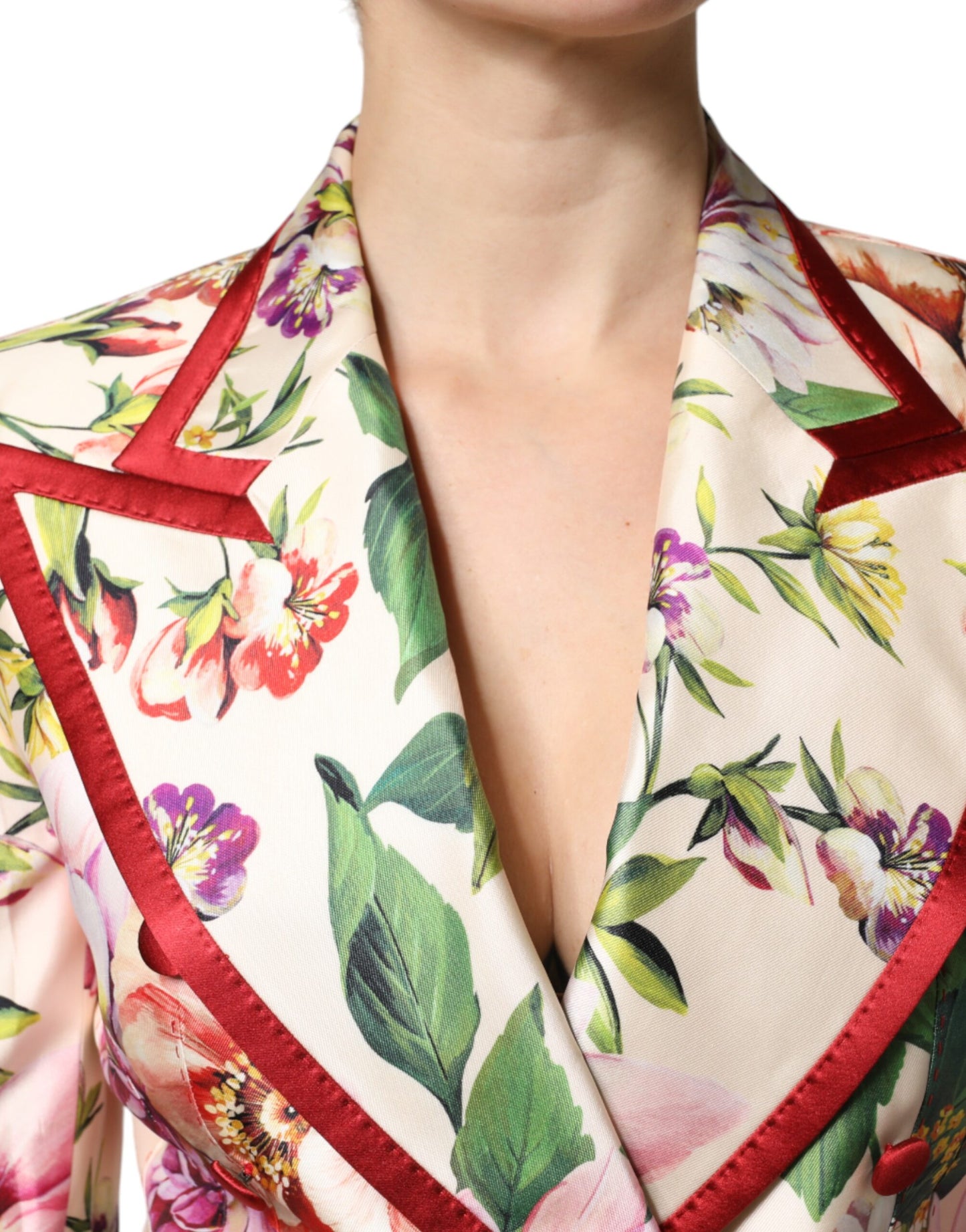 Dolce &amp; Gabbana Multicolor Floral Double Breasted Jacket