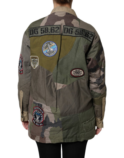 Dolce &amp; Gabbana Military Green Cotton Button Down Jacket