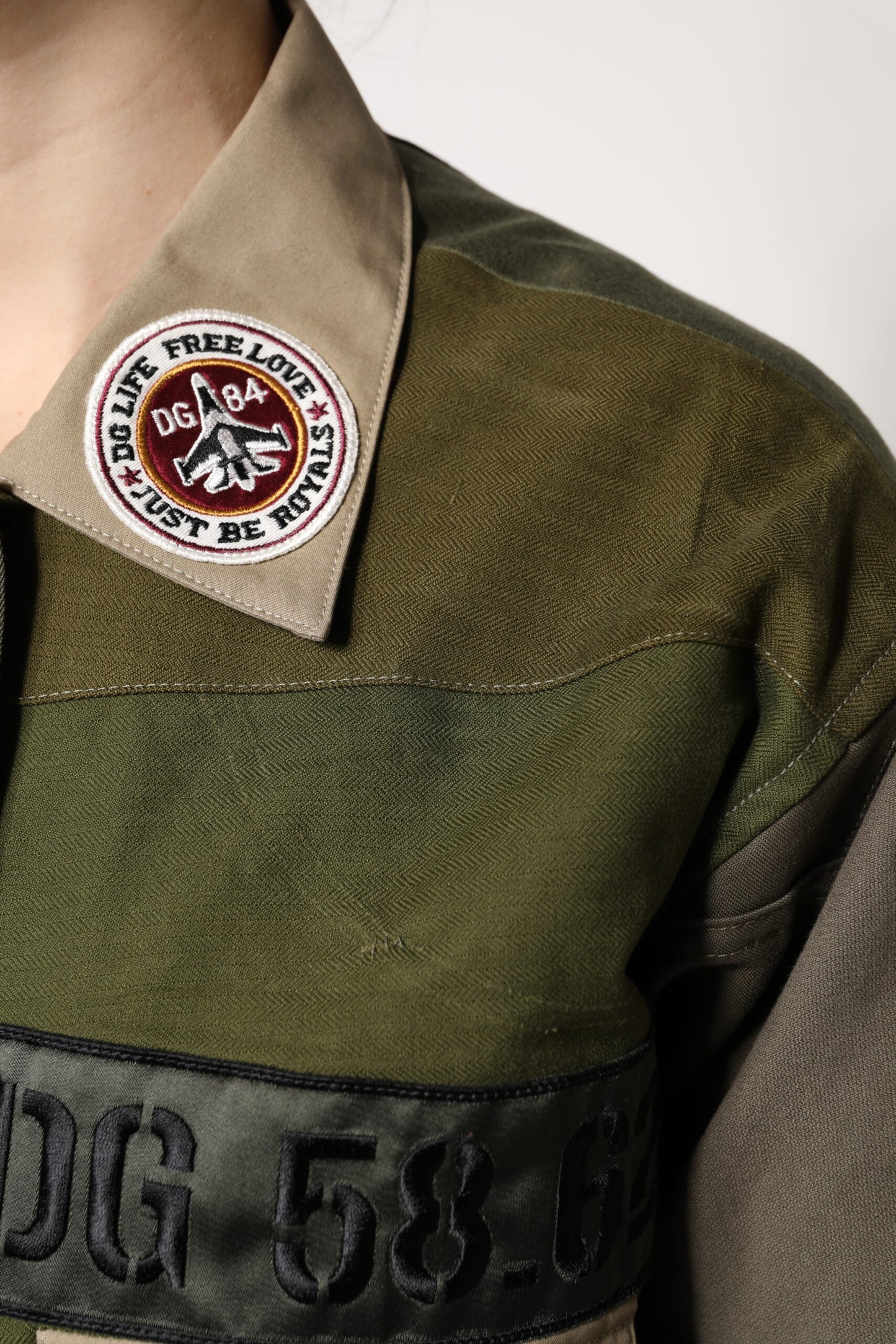 Dolce &amp; Gabbana Military Green Cotton Button Down Jacket