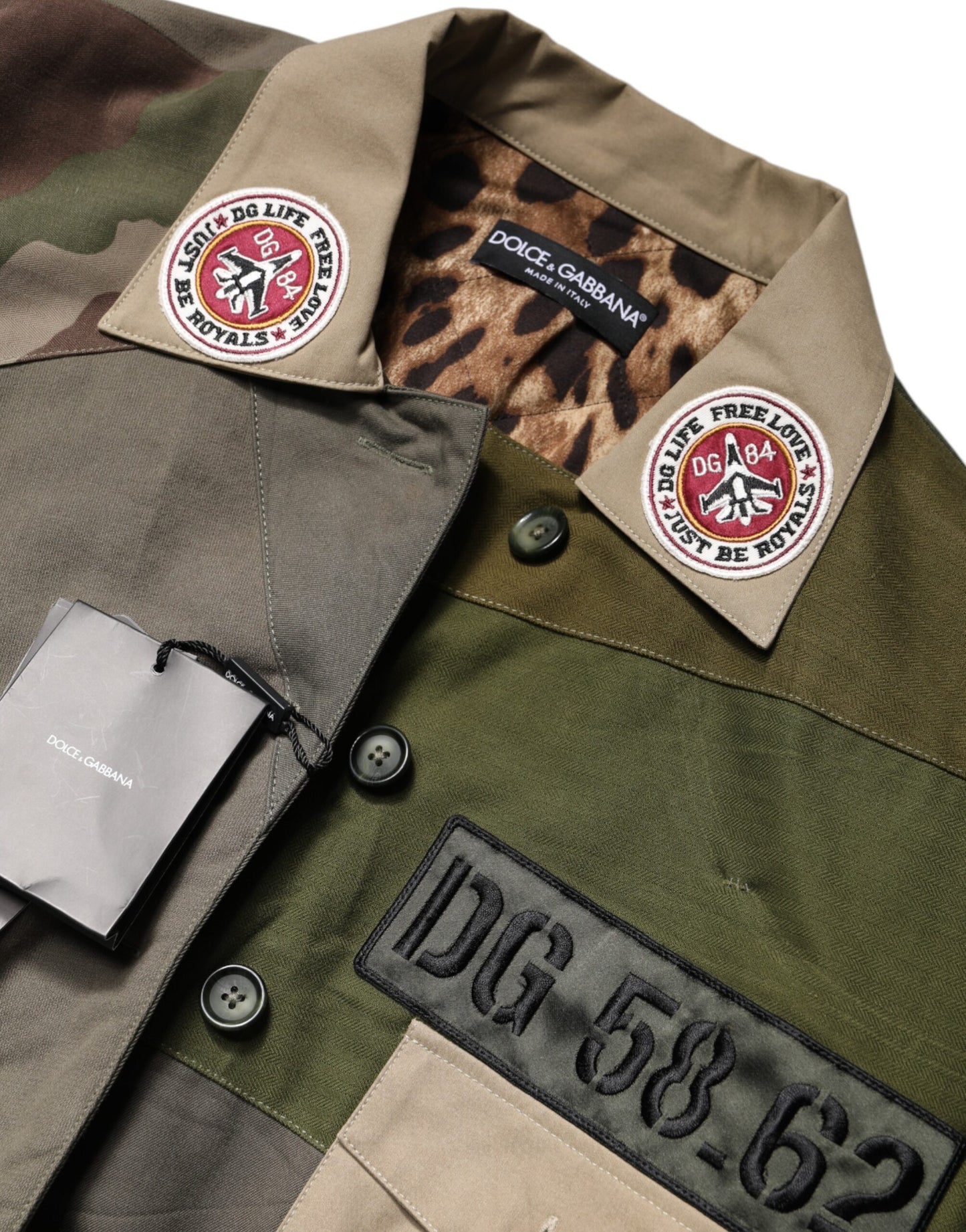 Dolce &amp; Gabbana Military Green Cotton Button Down Jacket