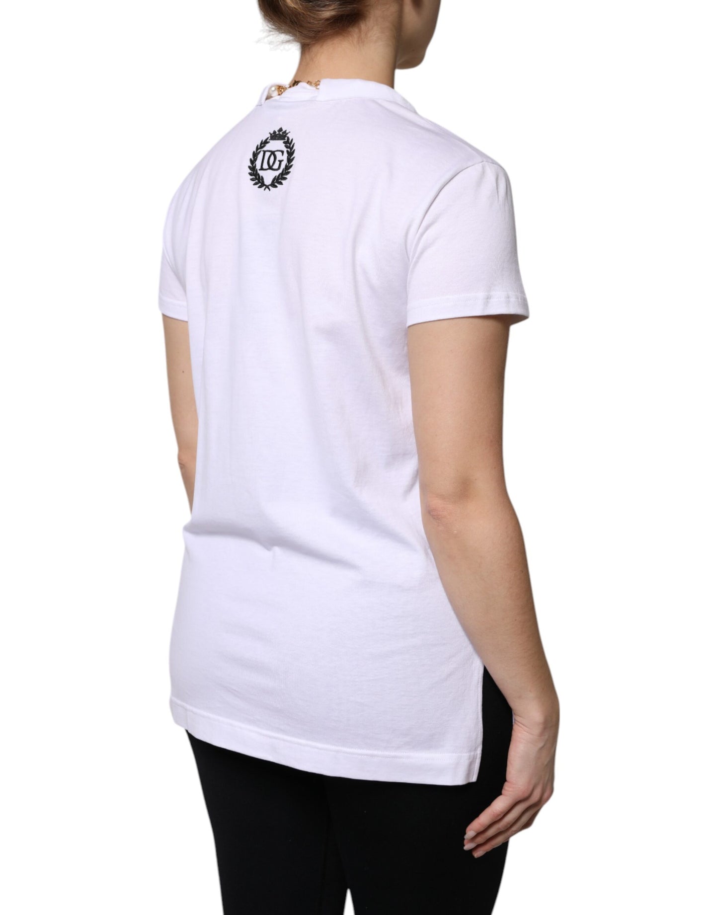 Dolce & Gabbana White Necklace Cotton Short Sleeve T-shirt by Dolce & Gabbana