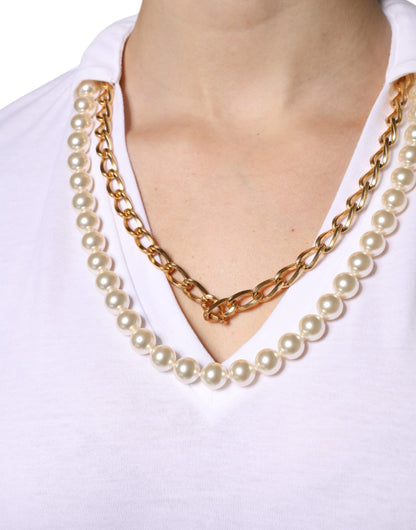Dolce & Gabbana White Necklace Cotton Short Sleeve T-shirt by Dolce & Gabbana