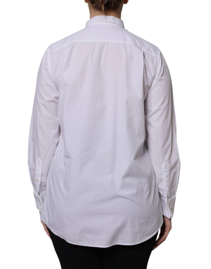 Dolce & Gabbana White Ascot Collar Long Sleeve Blouse Top by Dolce & Gabbana