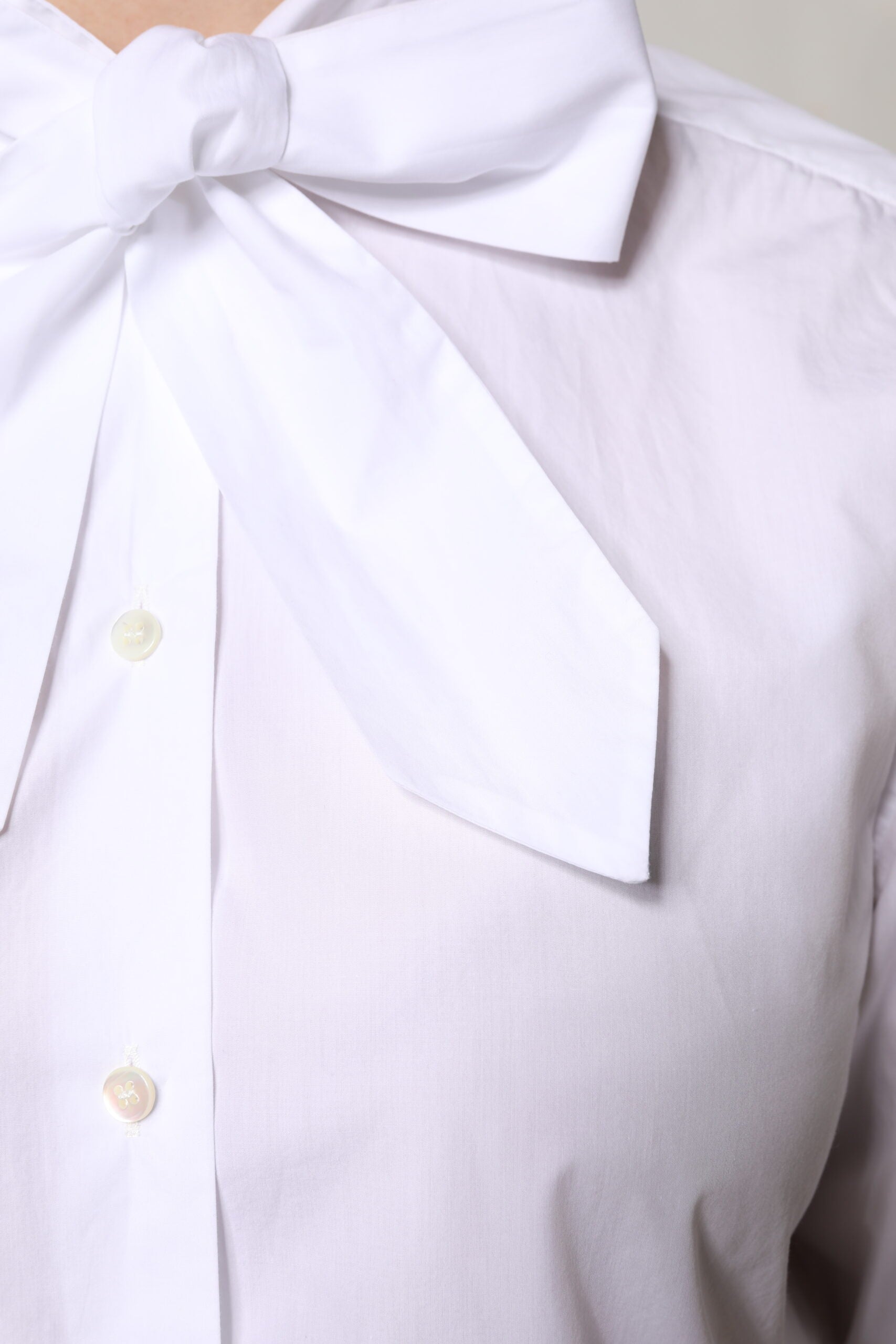 Dolce & Gabbana White Ascot Collar Long Sleeve Blouse Top by Dolce & Gabbana