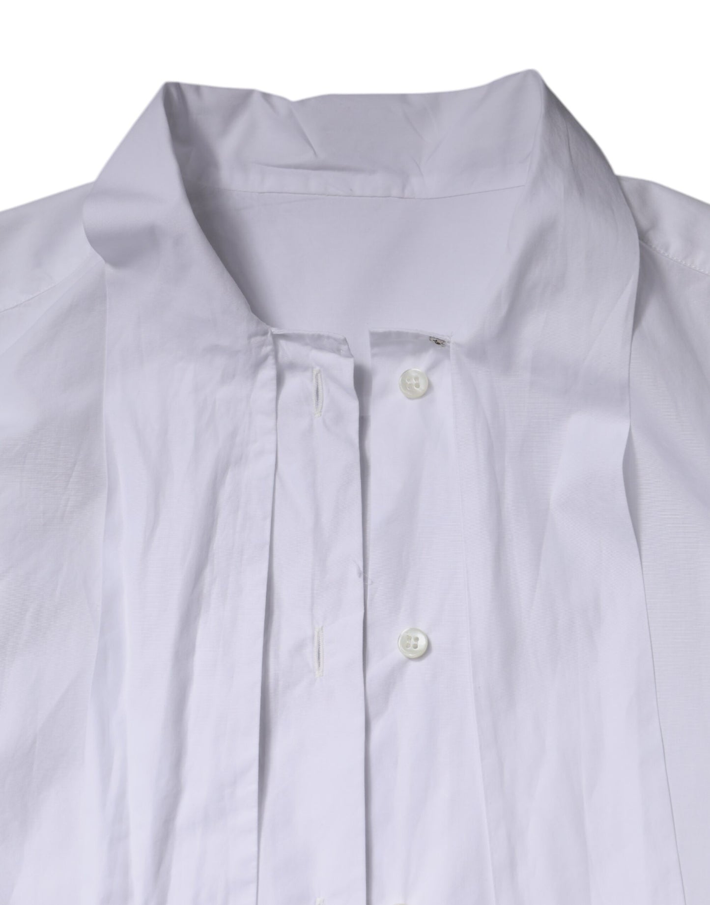 Dolce & Gabbana White Ascot Collar Long Sleeve Blouse Top by Dolce & Gabbana