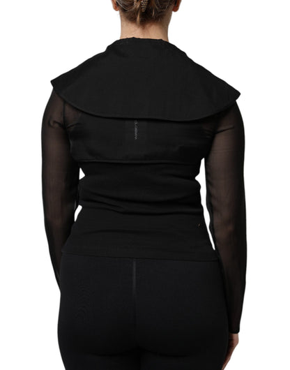 Dolce & Gabbana Black Silk Sheer Long Sleeves Blouse Top by Dolce & Gabbana