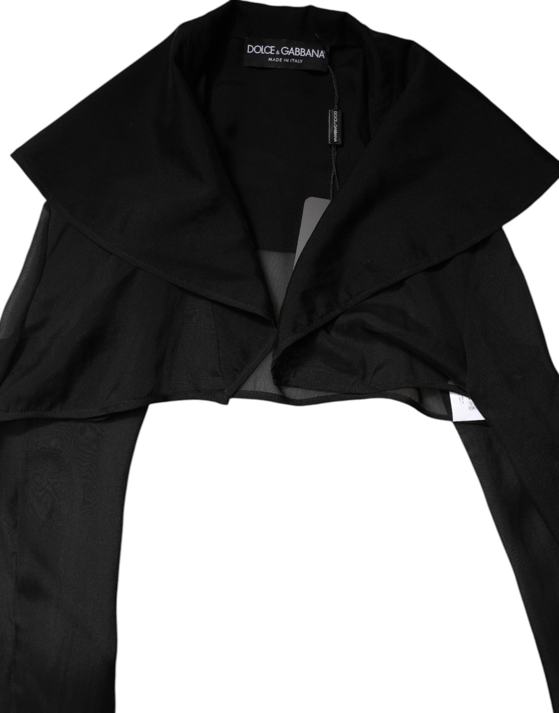 Dolce & Gabbana Black Silk Sheer Long Sleeves Blouse Top by Dolce & Gabbana