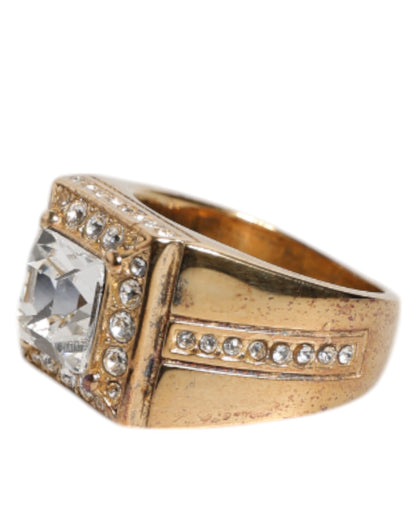 Bague Dolce &amp; Gabbana en argent sterling 925 doré avec cristaux