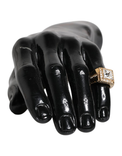 Bague Dolce &amp; Gabbana en argent sterling 925 doré avec cristaux