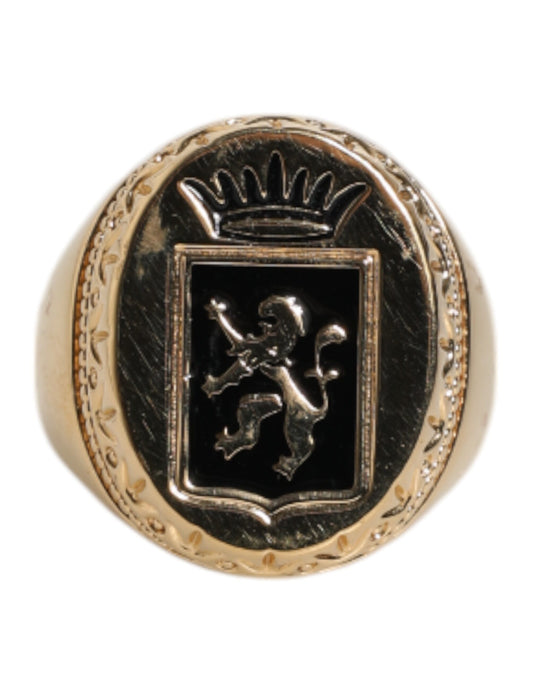 Bague Dolce &amp; Gabbana bicolore avec logo gravé doré