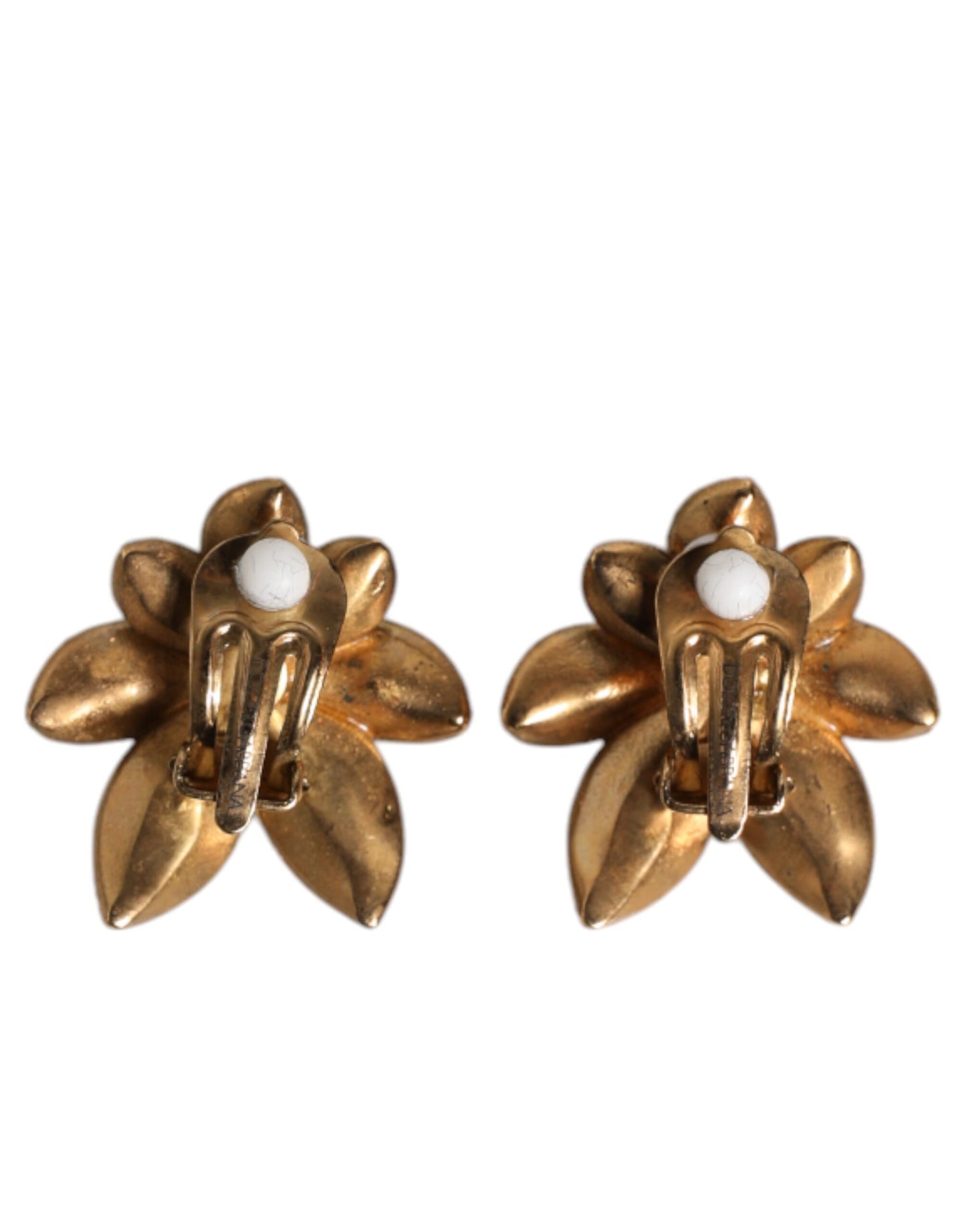 Boucles d'oreilles à clip Dolce &amp; Gabbana en laiton doré et cristaux violets en forme de fleur
