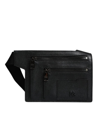 Sac bandoulière en cuir de veau noir Dolce &amp; Gabbana