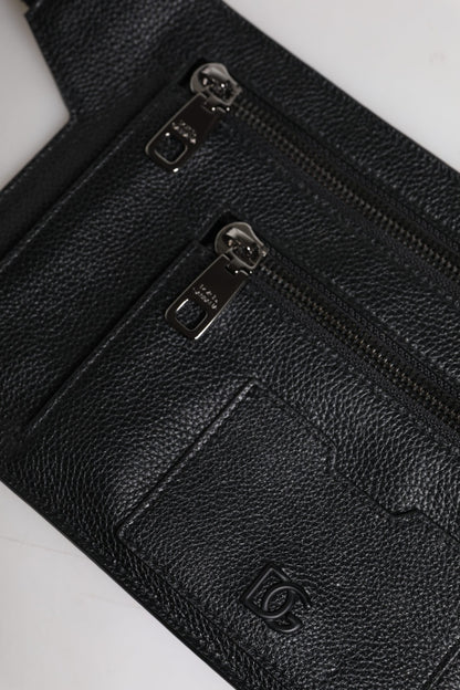 Sac bandoulière en cuir de veau noir Dolce &amp; Gabbana