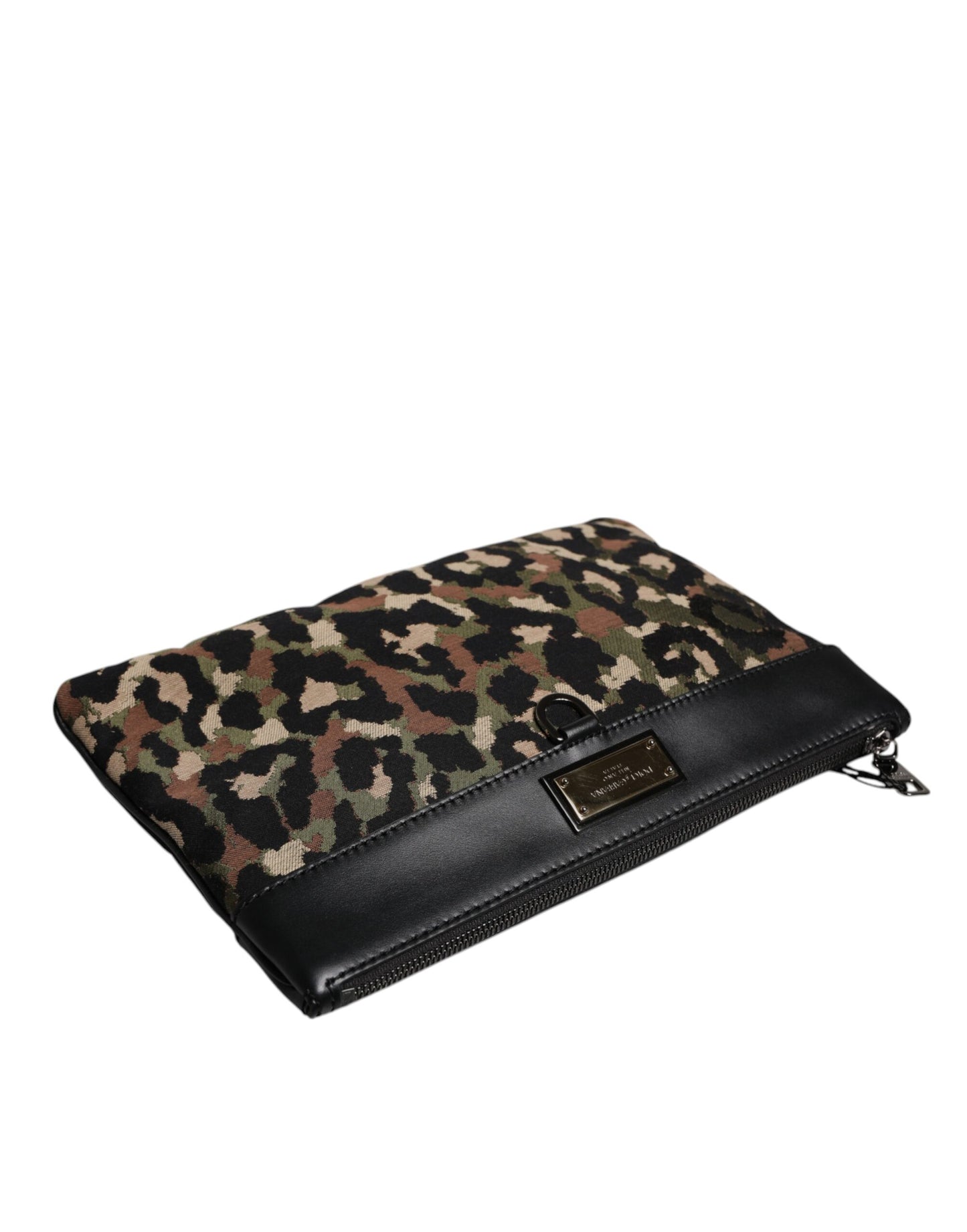 Sac pochette Dolce &amp; Gabbana à imprimé léopard multicolore et logo
