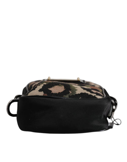 Sac à bandoulière Dolce &amp; Gabbana en jacquard léopard multicolore avec logo et plaque