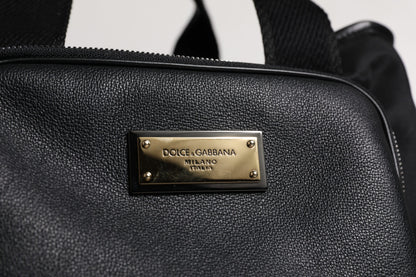 Sac à bandoulière noir Dolce &amp; Gabbana avec logo et plaque pour animal de compagnie