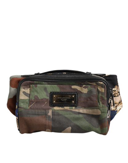 Sac banane Dolce &amp; Gabbana à motif patchwork camouflage multicolore et logo