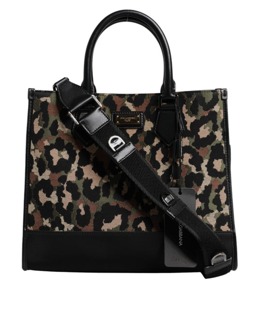 Sac cabas à bandoulière Dolce &amp; Gabbana multicolore motif léopard