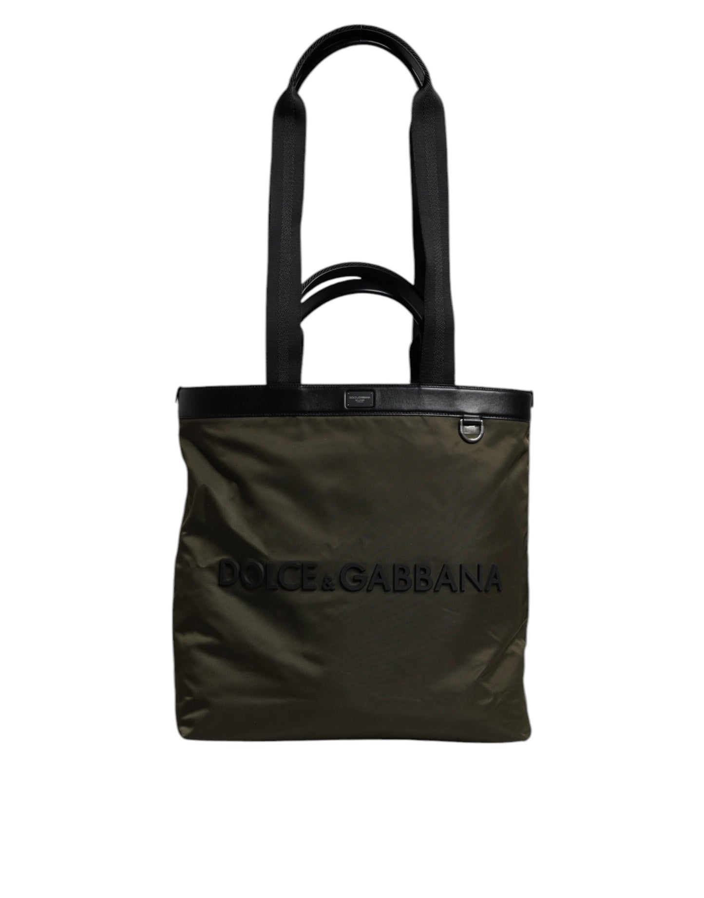 Sac fourre-tout à bandoulière en nylon vert militaire Dolce &amp; Gabbana
